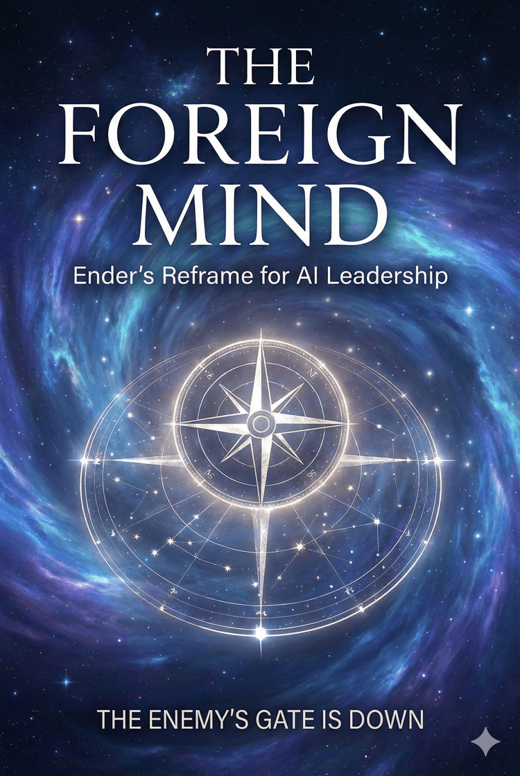 The Foreign Mind: Ender's Reframe for AI Leadership - Book Cover
